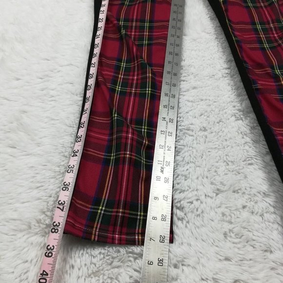 Hollywood & Vine Womens Jeans Jeggings Red Plaid Black Low Rise Denim Juniors 7 - Picture 6 of 10